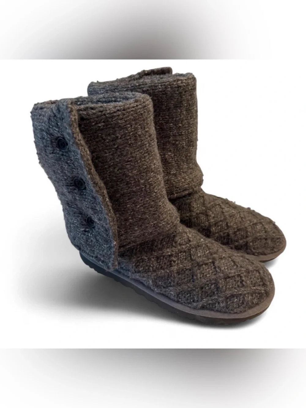 UGG Classic Cardy Lattice Knit Gray Convertible Boots Women’s 6